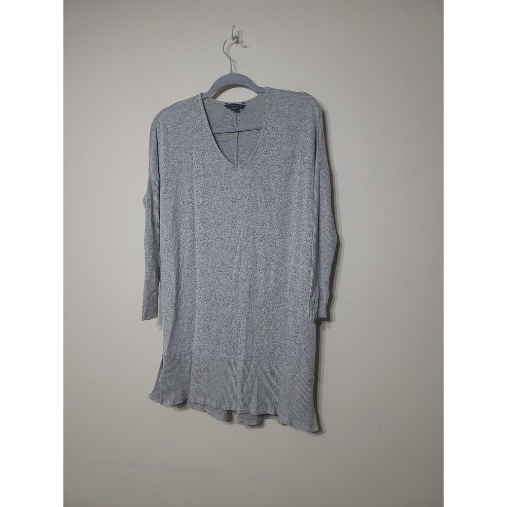 American Eagle Sweater Womens XS Gray Viscose Blend Long Sleeve V-Neck Top